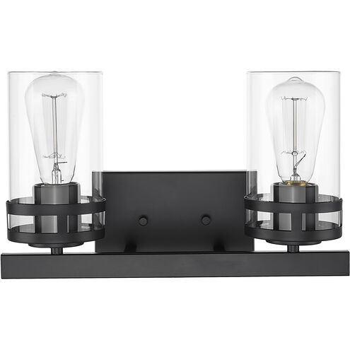 Lunden 2 Light 14.5 inch Matte Black Vanity Light Wall Light